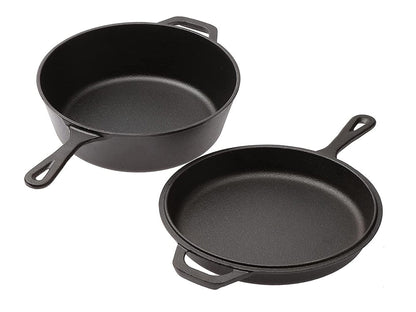 2 In1 Cast Iron Skillet Set