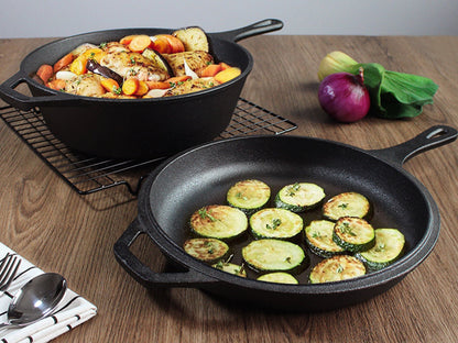 2 In1 Cast Iron Skillet Set