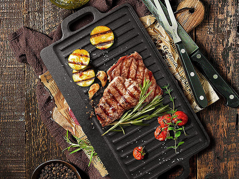 Reversible Cast Iron Grill Griddle Grill Plate