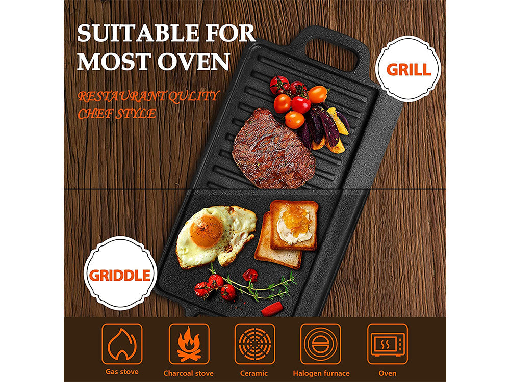 Reversible Cast Iron Grill Griddle Grill Plate