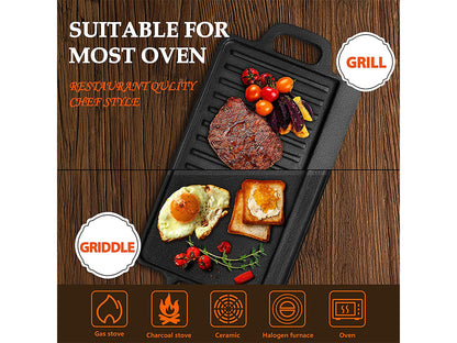 Reversible Cast Iron Grill Griddle Grill Plate
