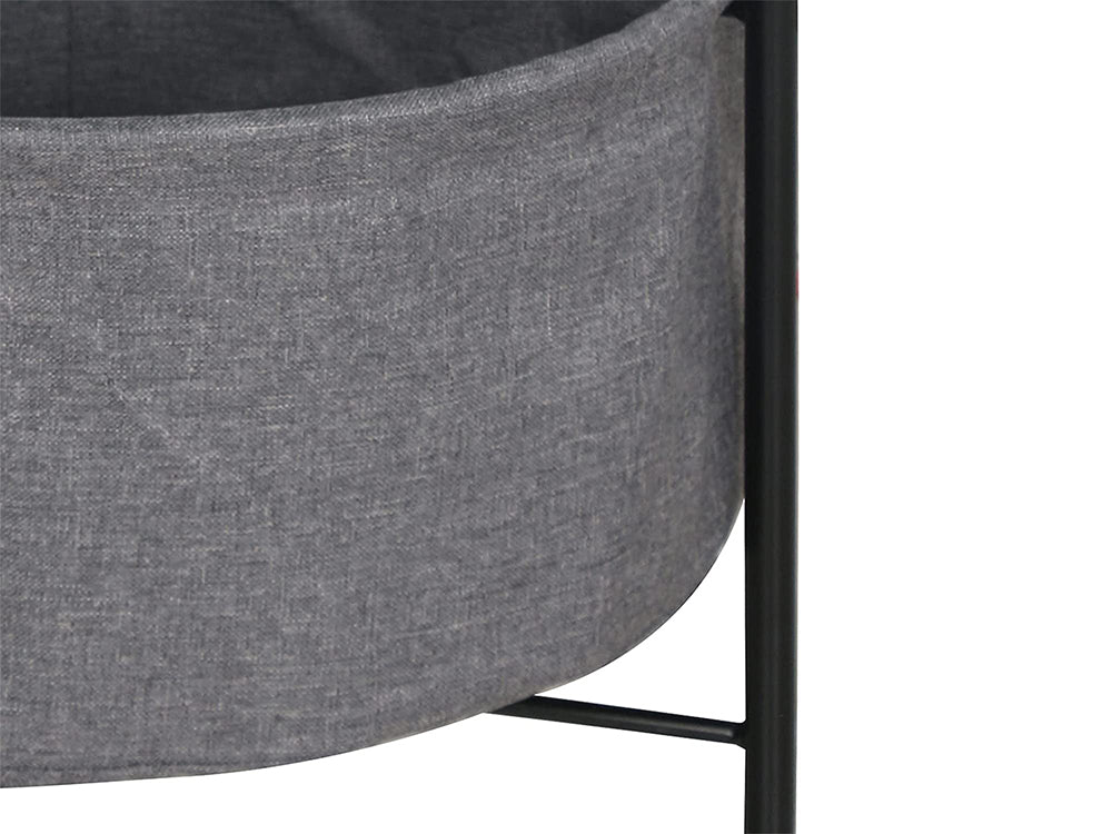 Side Table with Storage Basket- Black