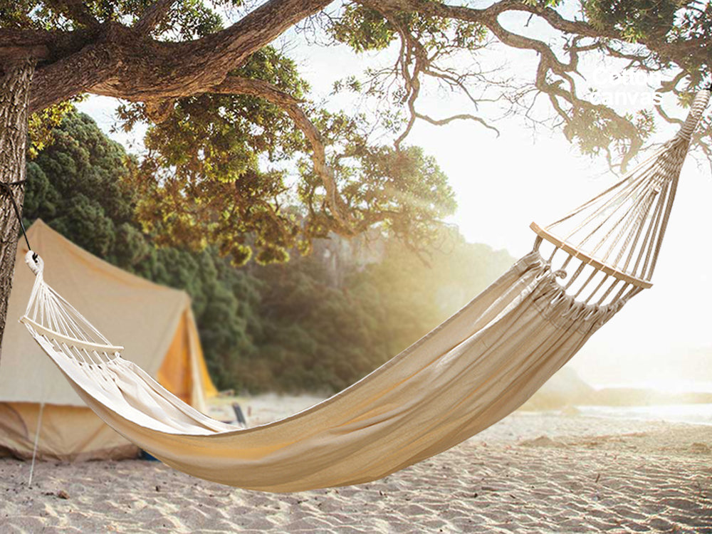Anti-Rollover Canvas Fabric Hammock