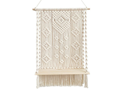 Bohemian Style Macrame Wall Hanging Shelf