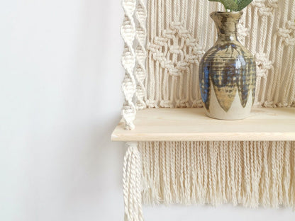 Bohemian Style Macrame Wall Hanging Shelf
