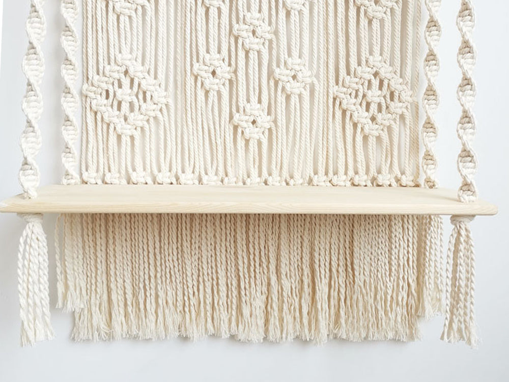 Bohemian Style Macrame Wall Hanging Shelf