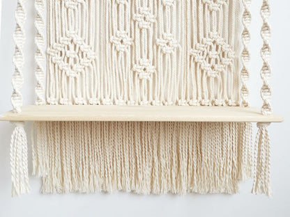 Bohemian Style Macrame Wall Hanging Shelf