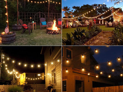 Solar Powered Festoon String Lights 15m with 50 Bulbs
