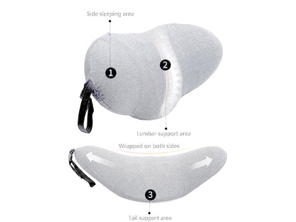 Lumbar Support Pillow for Sleeping,Ideal Back Pillow for Chair - Light grey