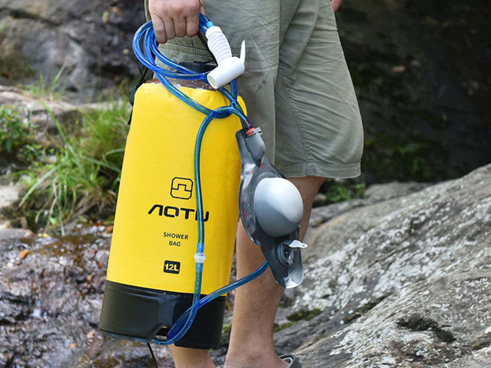 Shower bag With Foot Pump - Yellow