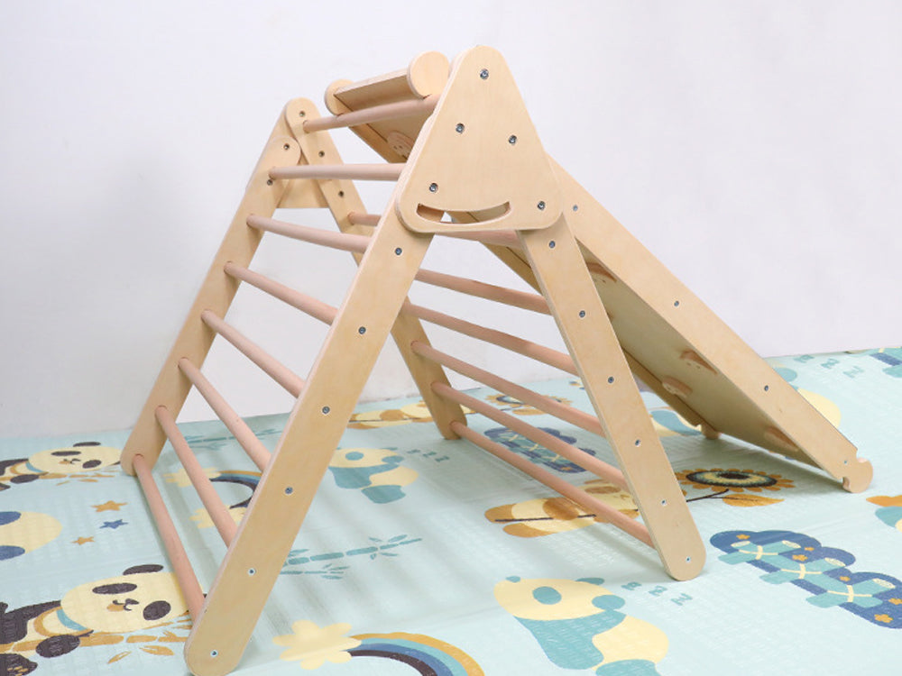 Pikler Triangle Frame with Ramp and Slide