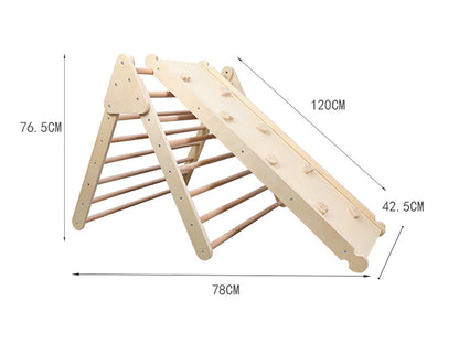 Pikler Triangle Frame with Ramp and Slide