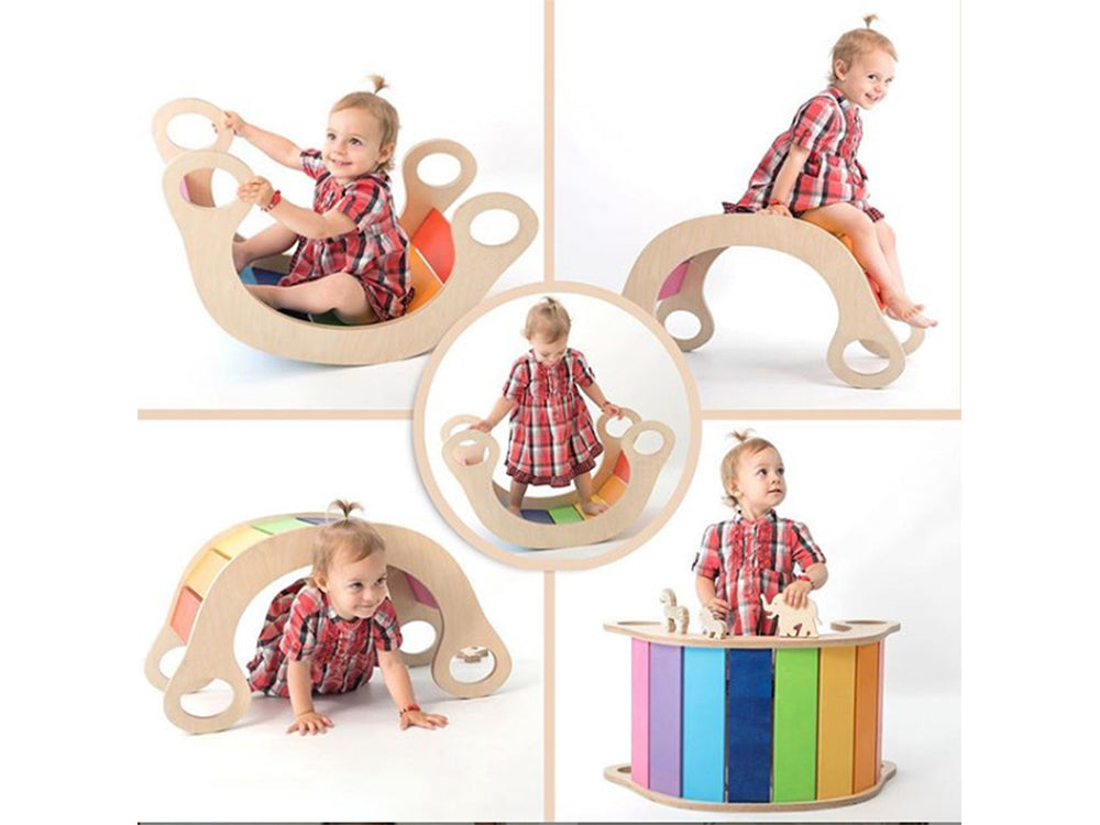 Wooden Rainbow Rocker Board