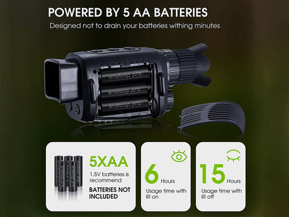 Digital Night Vision Monocular for 100% Darkness