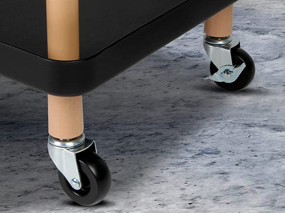 3-Tier Utility Rolling Cart Multi-Function Storage Rack - Black