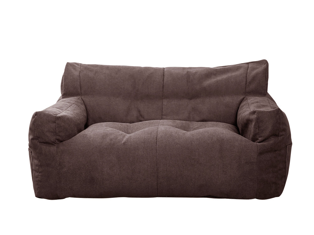 Two-Seater Bean Bag Chair-Dark Brown