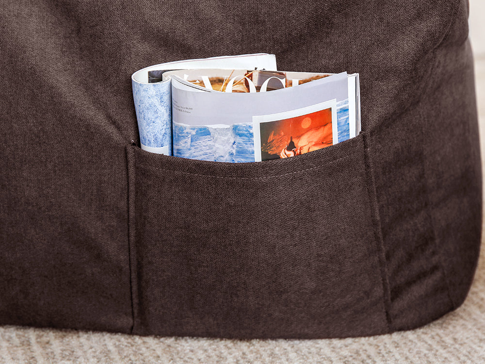 Two-Seater Bean Bag Chair-Dark Brown