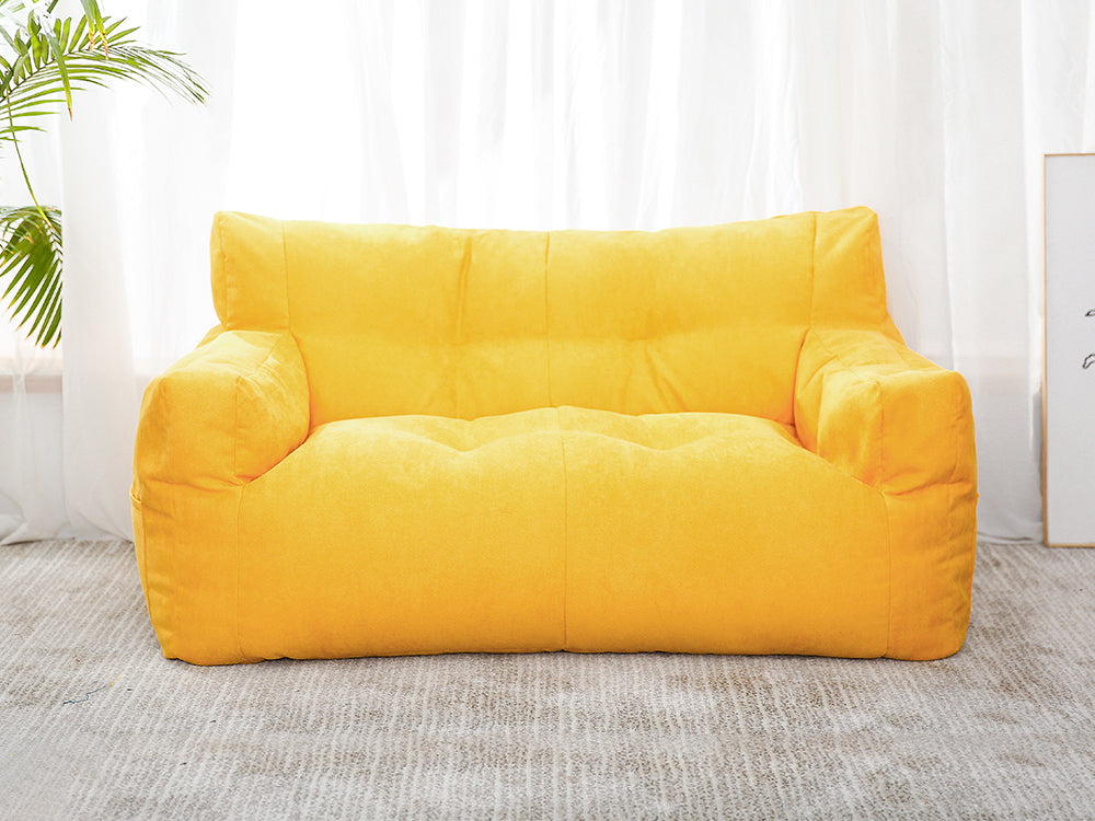 Two-Seater Bean Bag Chair-Yellow