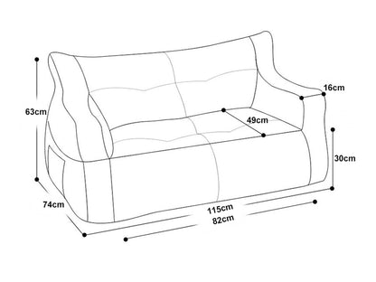 Two-Seater Bean Bag Chair-Yellow