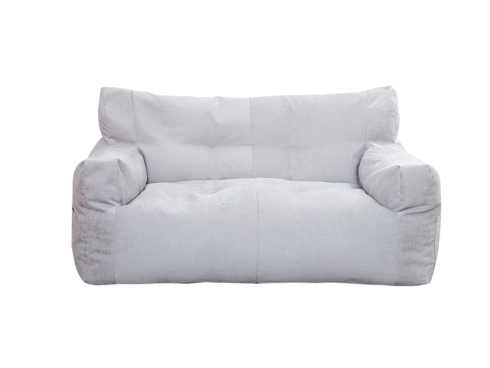 Two-Seater Bean Bag Chair-Light Grey
