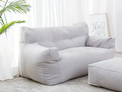 Two-Seater Bean Bag Chair-Light Grey