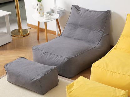 Bean Bag Lounger with Footstool-Grey