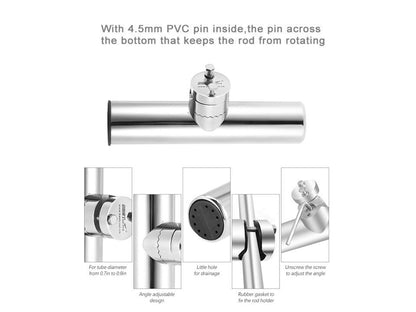 26-32mm Clamp-on Stainless Steel Fishing Rod Holder