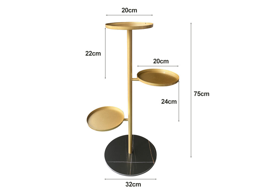 Marble base Plant Stand-Black