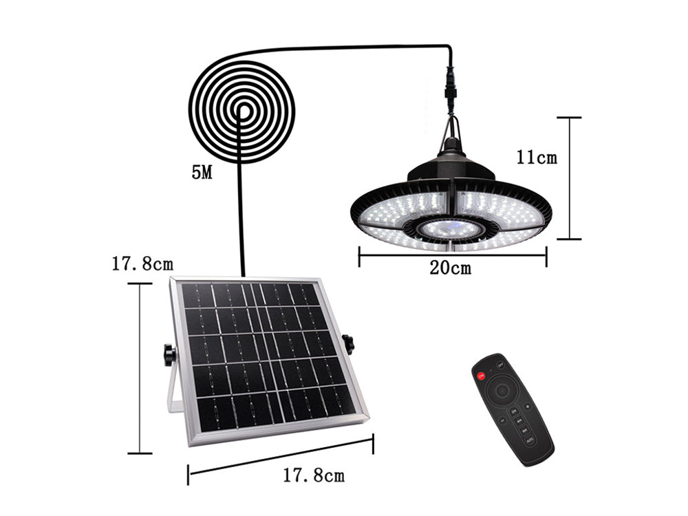 Solar Pendant Light with Remote Control