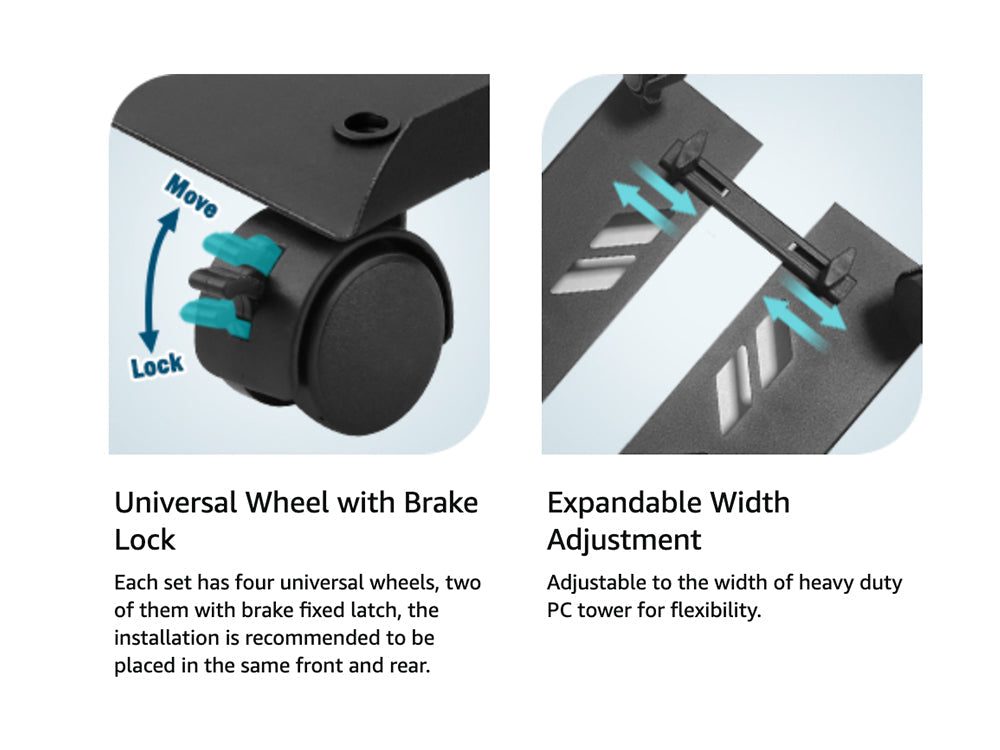1.2mm Adjustable Heavy-Duty PC Tower Stand