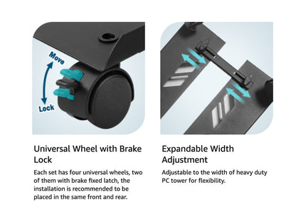 1.2mm Adjustable Heavy-Duty PC Tower Stand