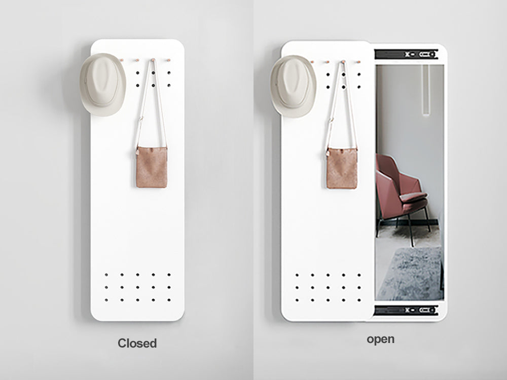 Full Body Mirror with Sliding Peg Board