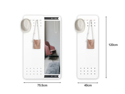 Full Body Mirror with Sliding Peg Board
