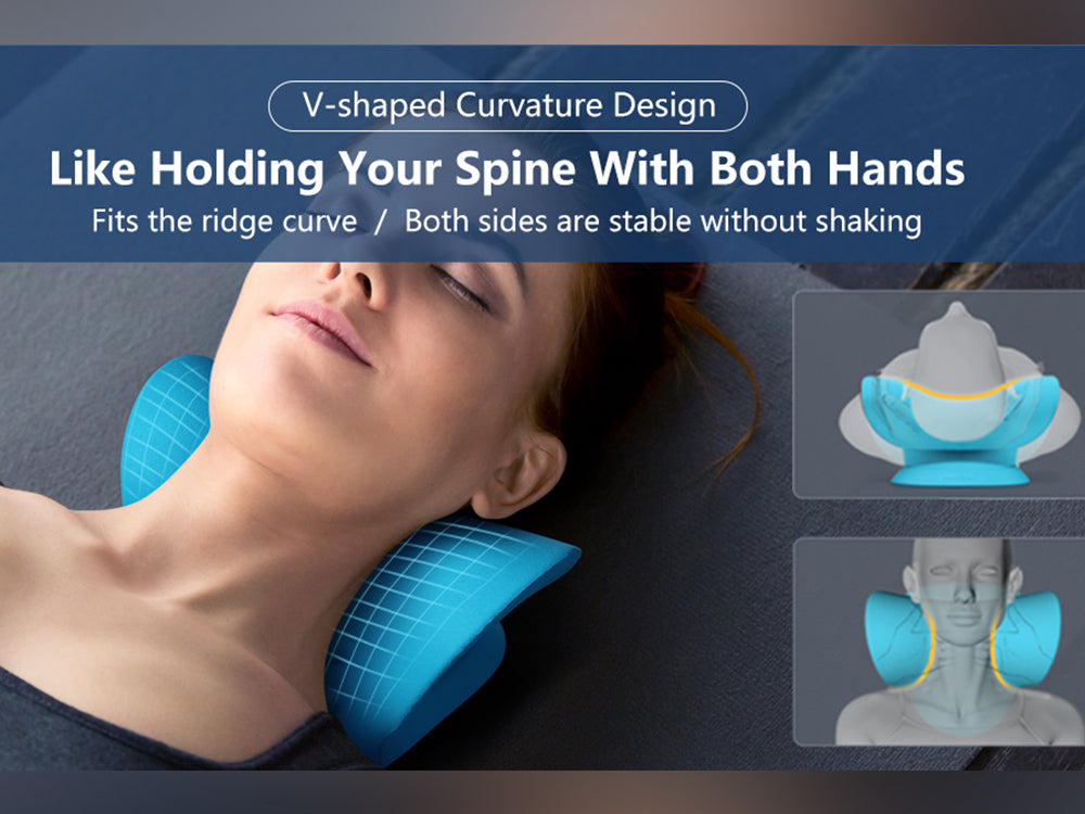 Cervical Care Neck Pillow & Stretcher-Blue
