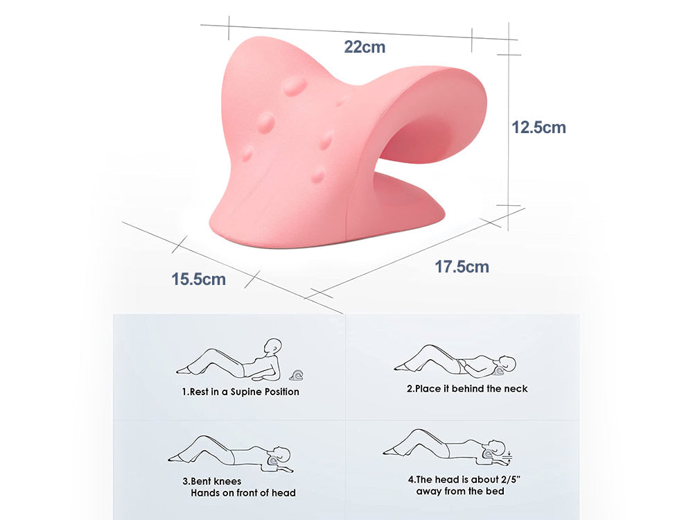 Cervical Care Neck Pillow & Stretcher -Pink