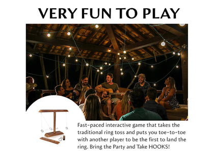 Ring Toss Tabletop Game-Dark Wood