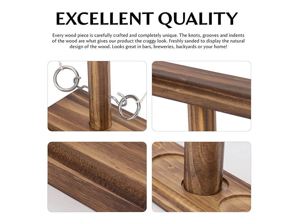 Ring Toss Tabletop Game-Dark Wood