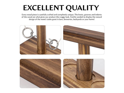 Ring Toss Tabletop Game-Dark Wood