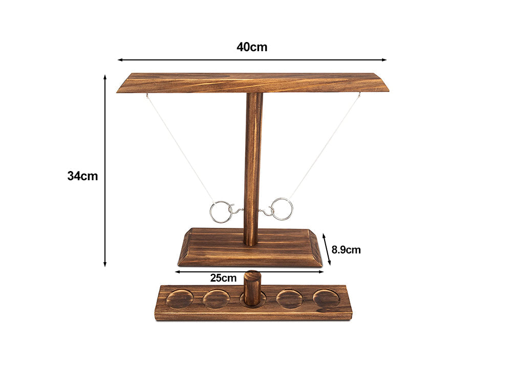 Ring Toss Tabletop Game-Dark Wood