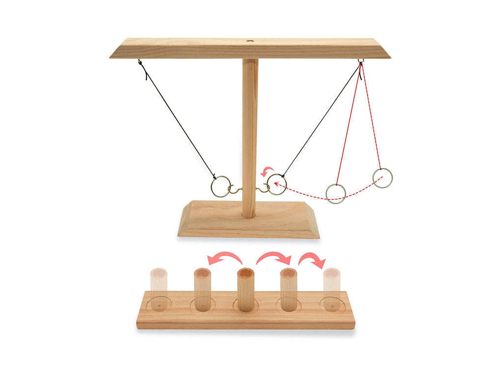 Ring Toss Tabletop Game-Natural Wood