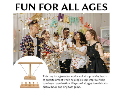 Ring Toss Tabletop Game-Natural Wood