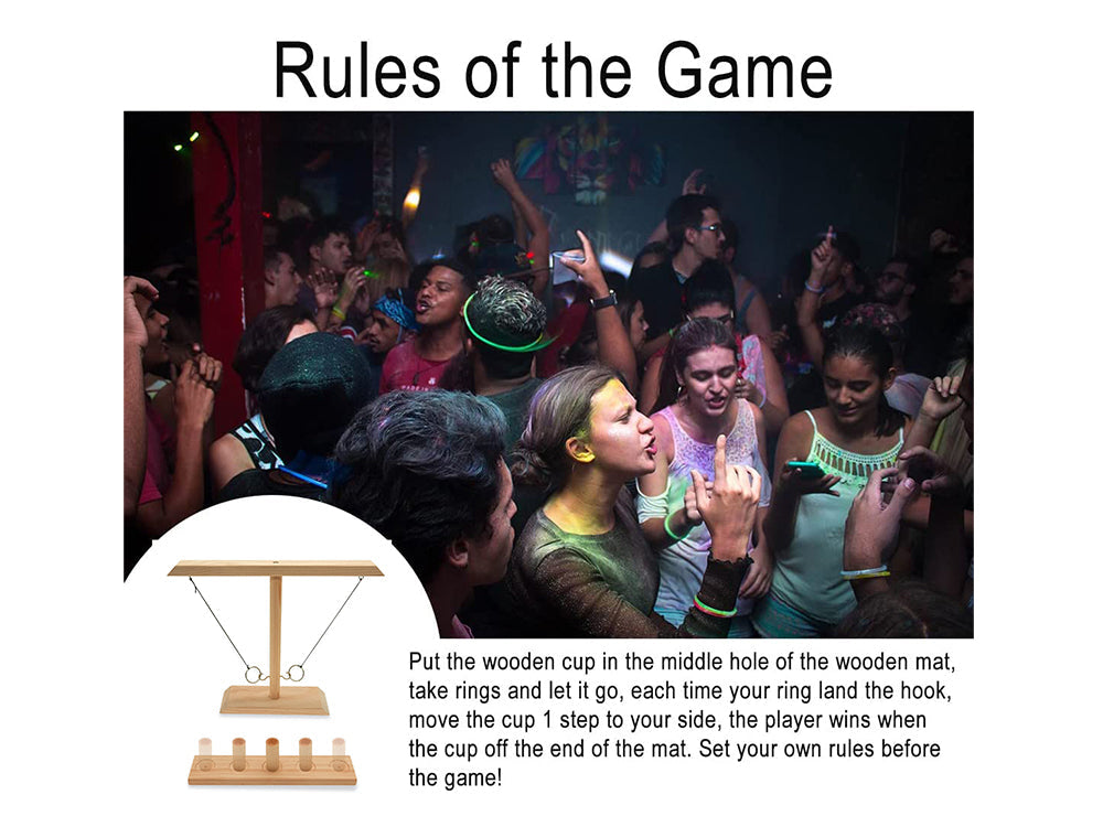 Ring Toss Tabletop Game-Natural Wood