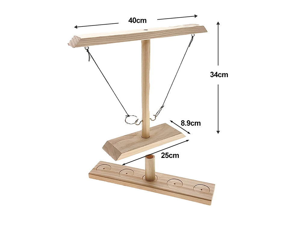 Ring Toss Tabletop Game-Natural Wood