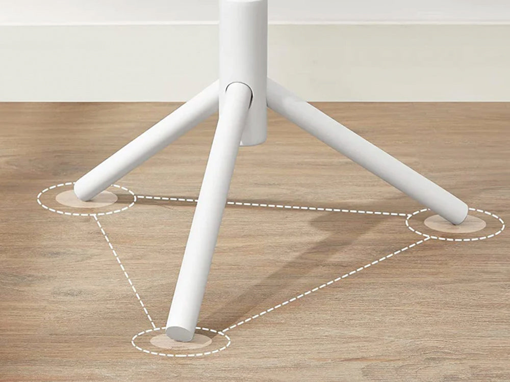 Solid Wood Coat Rack with 8 Hooks - White