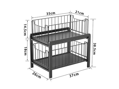 2 Tier Sliding Basket Organizer for Cabinets