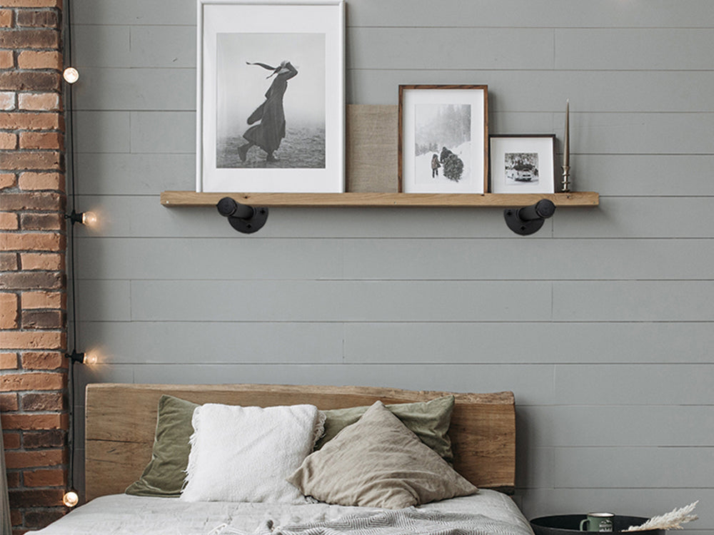 Pipe Shelf Brackets for DIY Floating Shelves-Set of 6