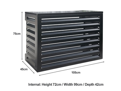 2mm Thickness Aluminium Heat Pump Cover- Black-Small