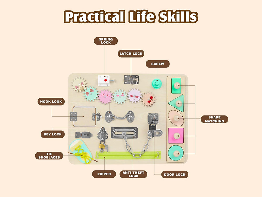 Montessori Activity Educational Learning Busy Board