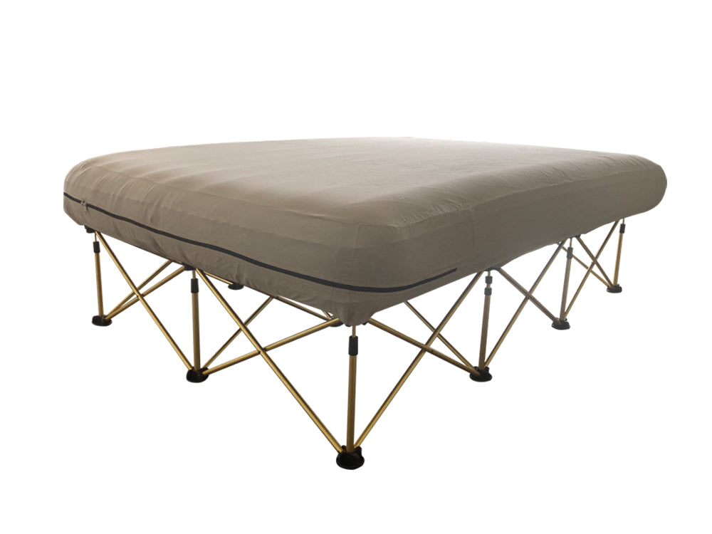 Folding Camping Bed with Inflatable Air Mattress and Carry Bag