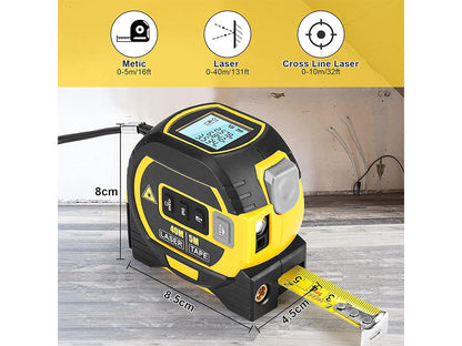 3 in 1 Digital Laser Distance Meters with LCD Display